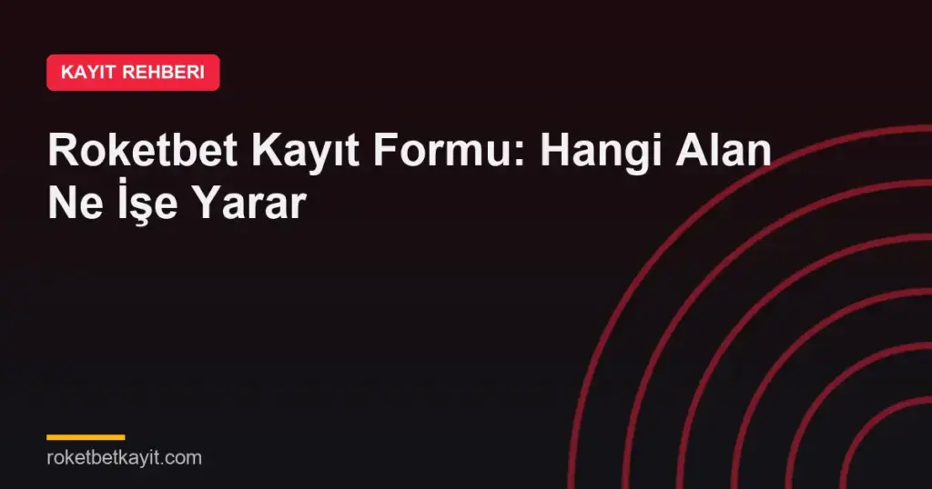 Roketbet Kayıt Formu: Hangi Alan Ne İşe Yarar